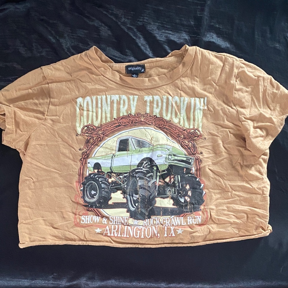 Country Truckin' Kids Tee in Tan